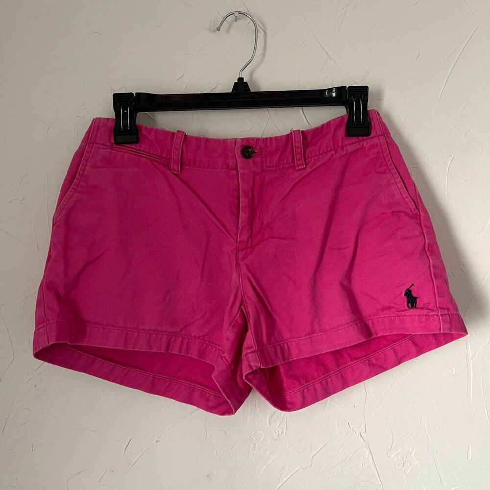 Ralph Lauren Sport y2k Womens Pink Chino Shorts Size 2 Casual Preppy Summer